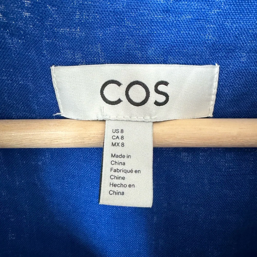 COS Blue Linen Oversized Button Down - Picture 2 of 6